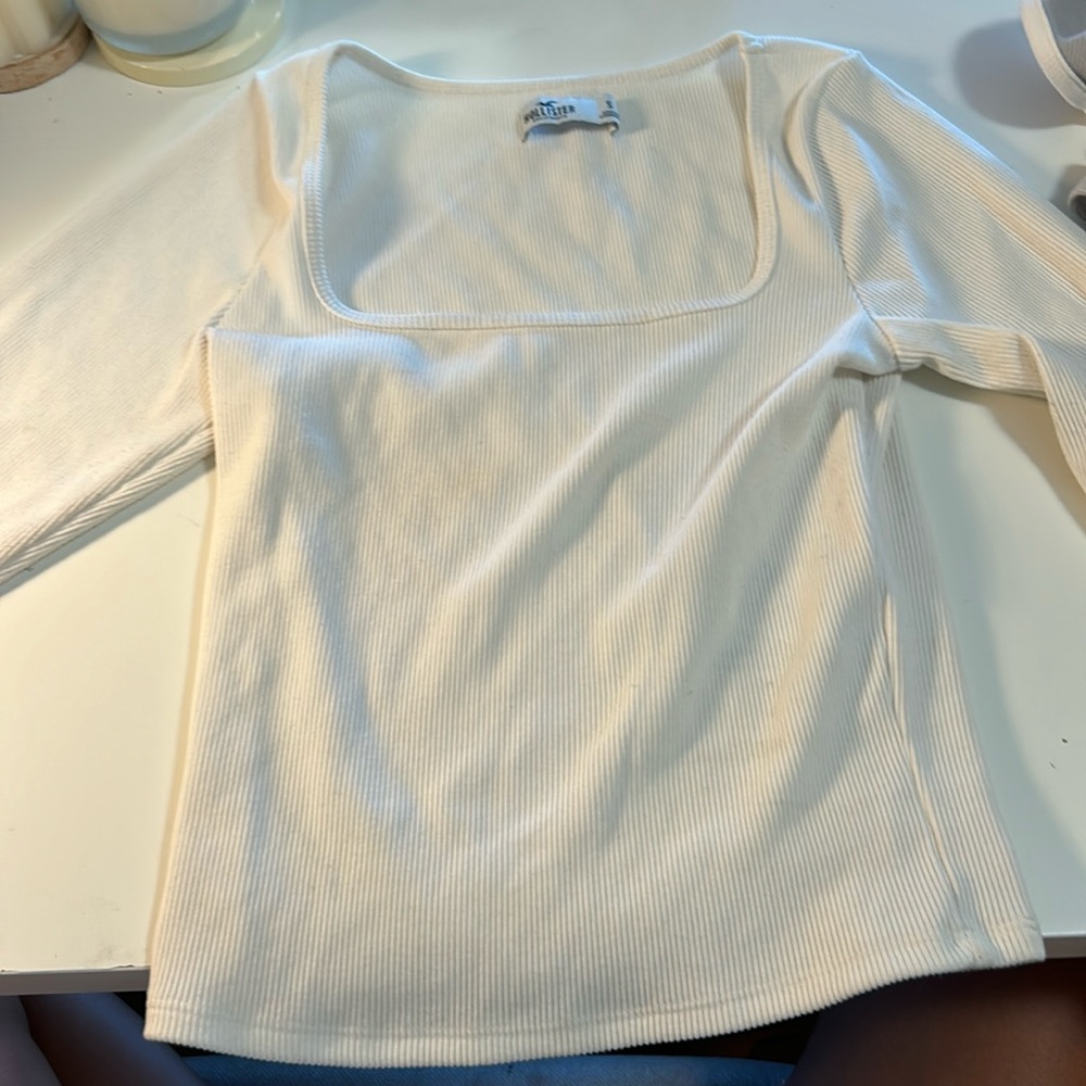 Hollister White Longsleeve Top